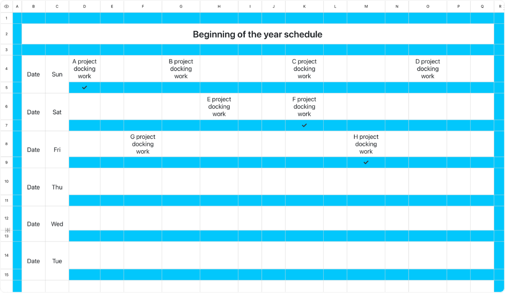 New Year's schedule